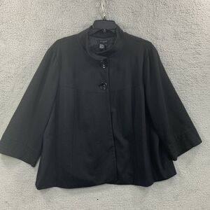 Sandro Cape Jacket Button Black Sz 2X Shrug Stretch